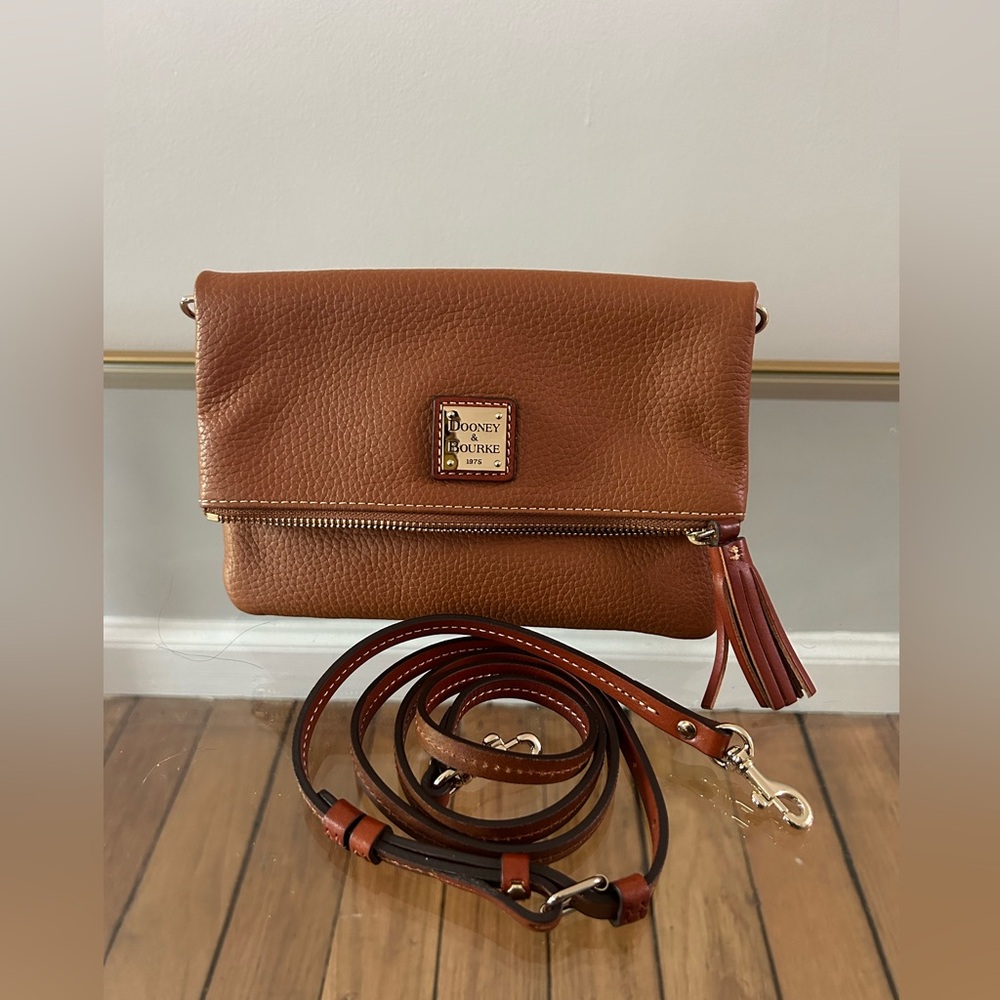 Dooney & Bourke pebbled leather Tan crossbody bag
